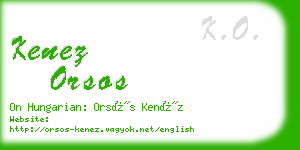 kenez orsos business card